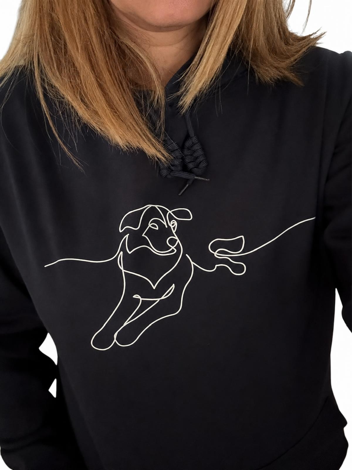 Hoodie Perrito en línea · Negro · Foto 1